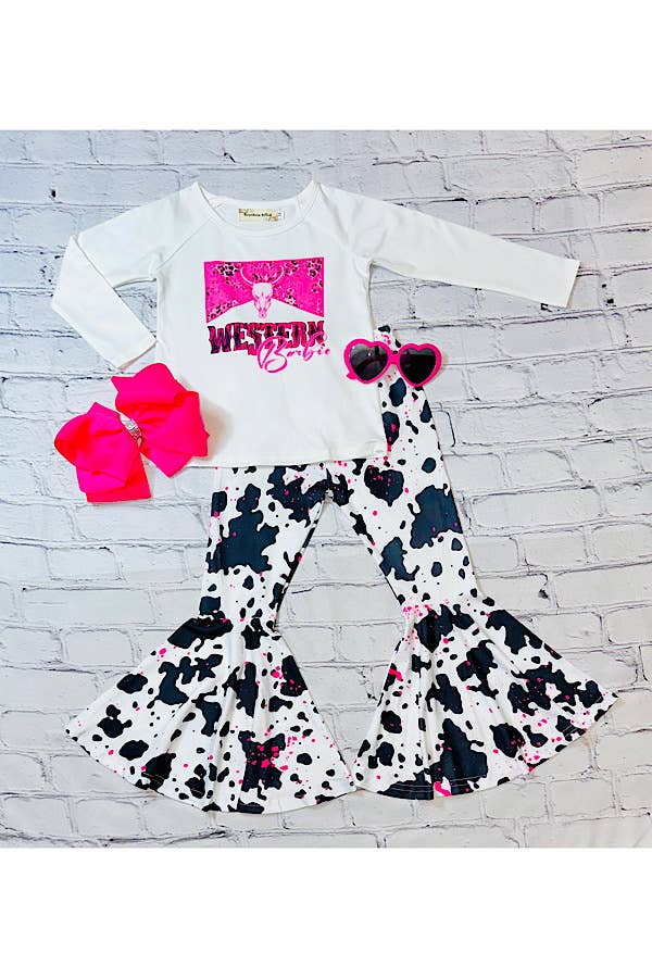 "WESTERN BARBIE" Cow Print 2 Piece Set