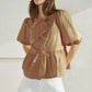 Poppi Front Tie Ribbon Blouse