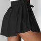 Drawstring High Waist Lined Tennis Skorts