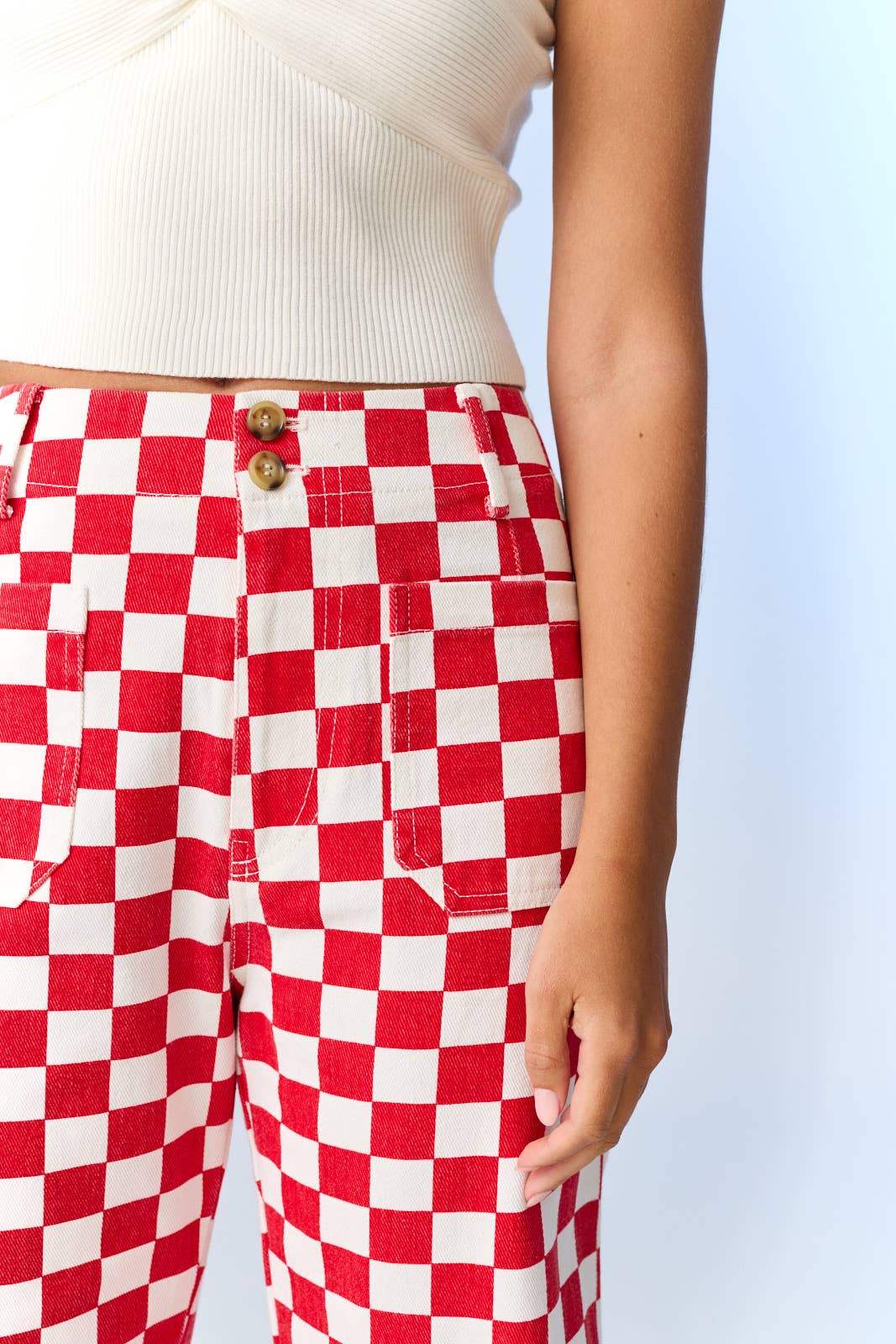 Demi Checkered Bottoms w Elastic Band