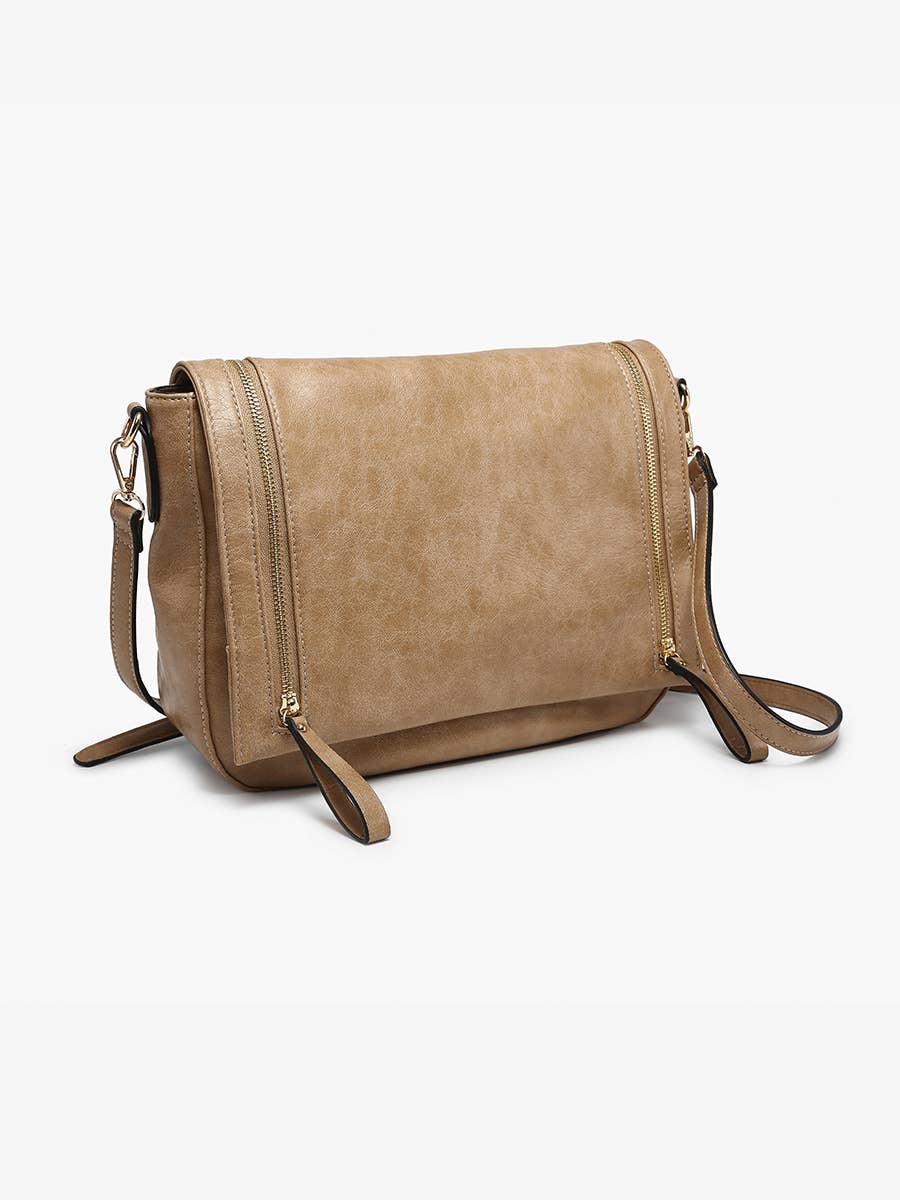 Foster Distressed Dual Zip Crossbody