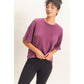 Mineral Wash Waffle Knit Pocket Top