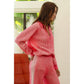 TWO TONE RIB TEXTURE SWEATER AND PANTS SET