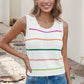 Striped Round Neck Knitted Sweater Tank