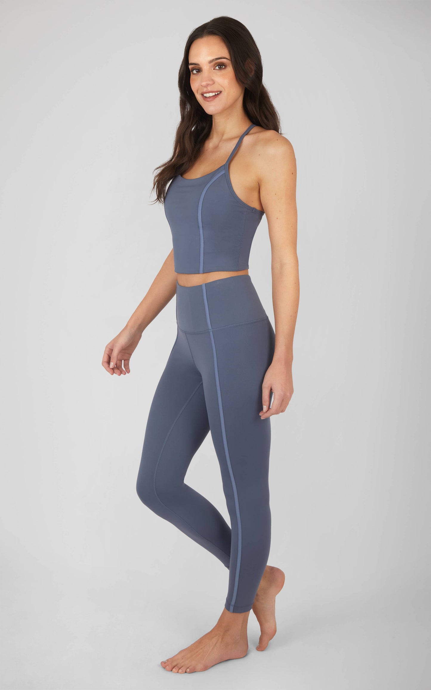 Contrast Crop Bra Tank and Ankle Leggings
