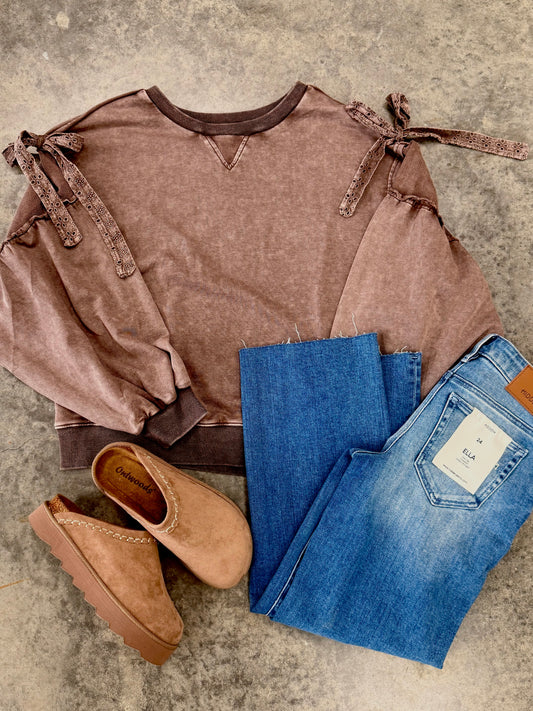 Mocha Ribbon Pullover