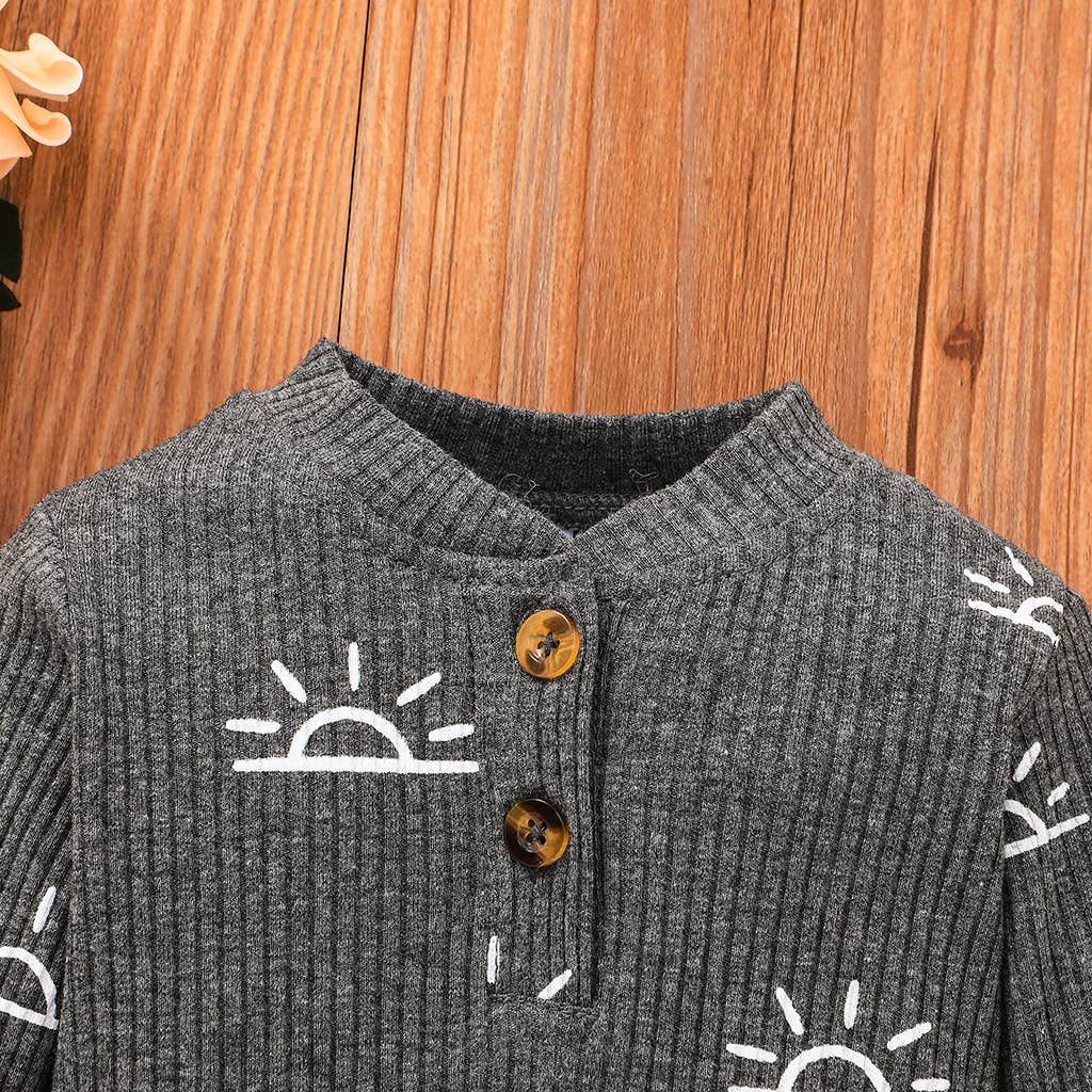 3-piece Baby Boy Sun Romper Pants Cap Set