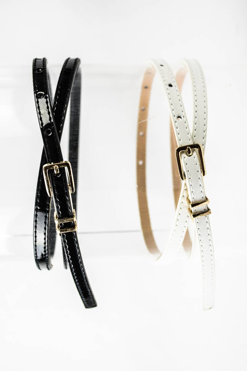 Ultra Skinny Square Buckle Belt