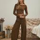 ELASTIC WAIST SIDE PANEL KNIT LOUNGE PANTS
