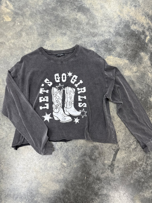 Let’s Go Girls Longsleeve Crop - Vintage Wash