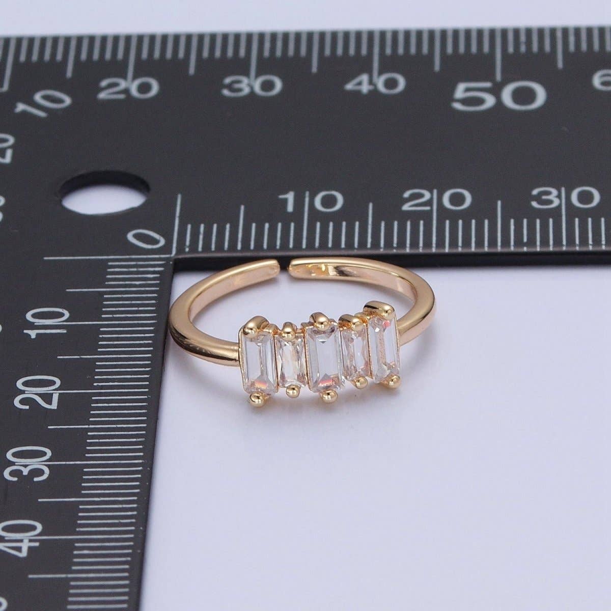 16K Gold Filled Minimalist Gold Baguette Stone Ring