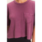 Mineral Wash Waffle Knit Pocket Top