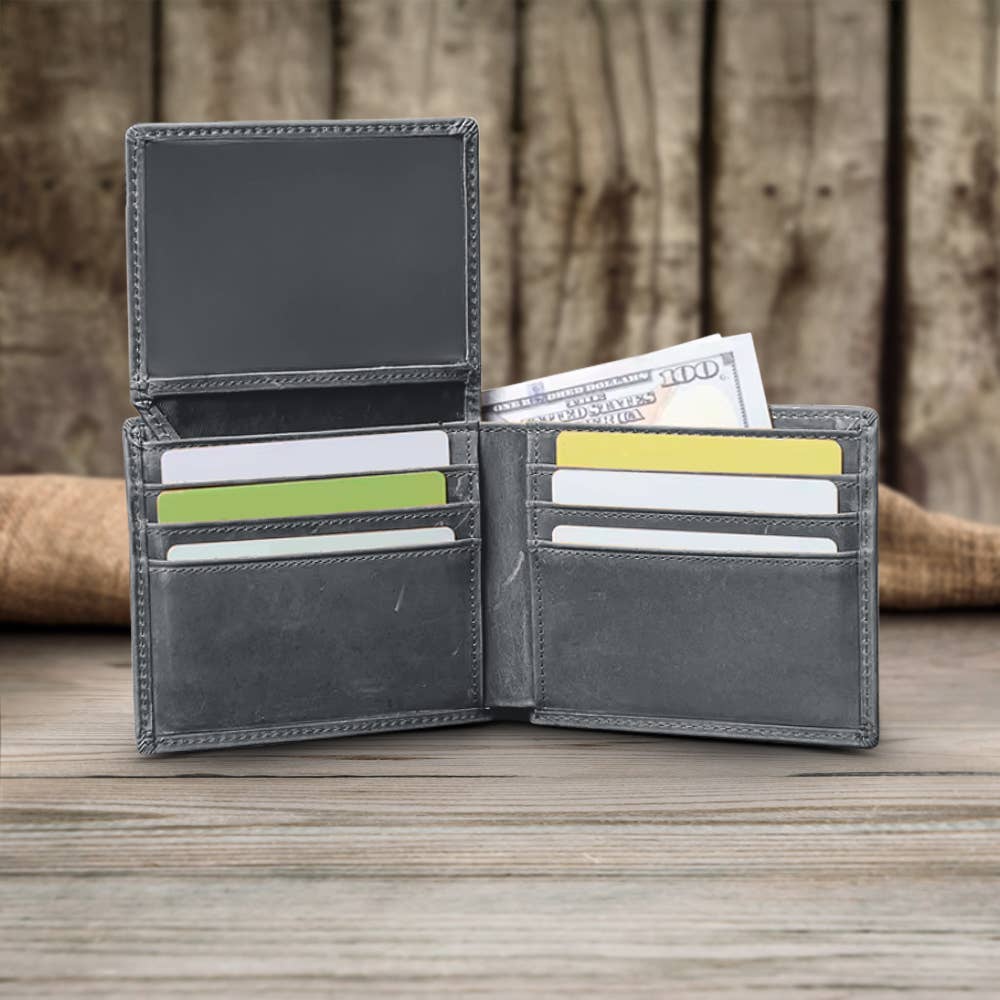 Genuine Leather Bifold Wallet for man Vintage wallet