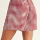 Vintage Plaid Print High Waisted Loose Wide Leg Shorts