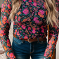 LDC Spring Western Floral Sheath Mock Neck Blouse