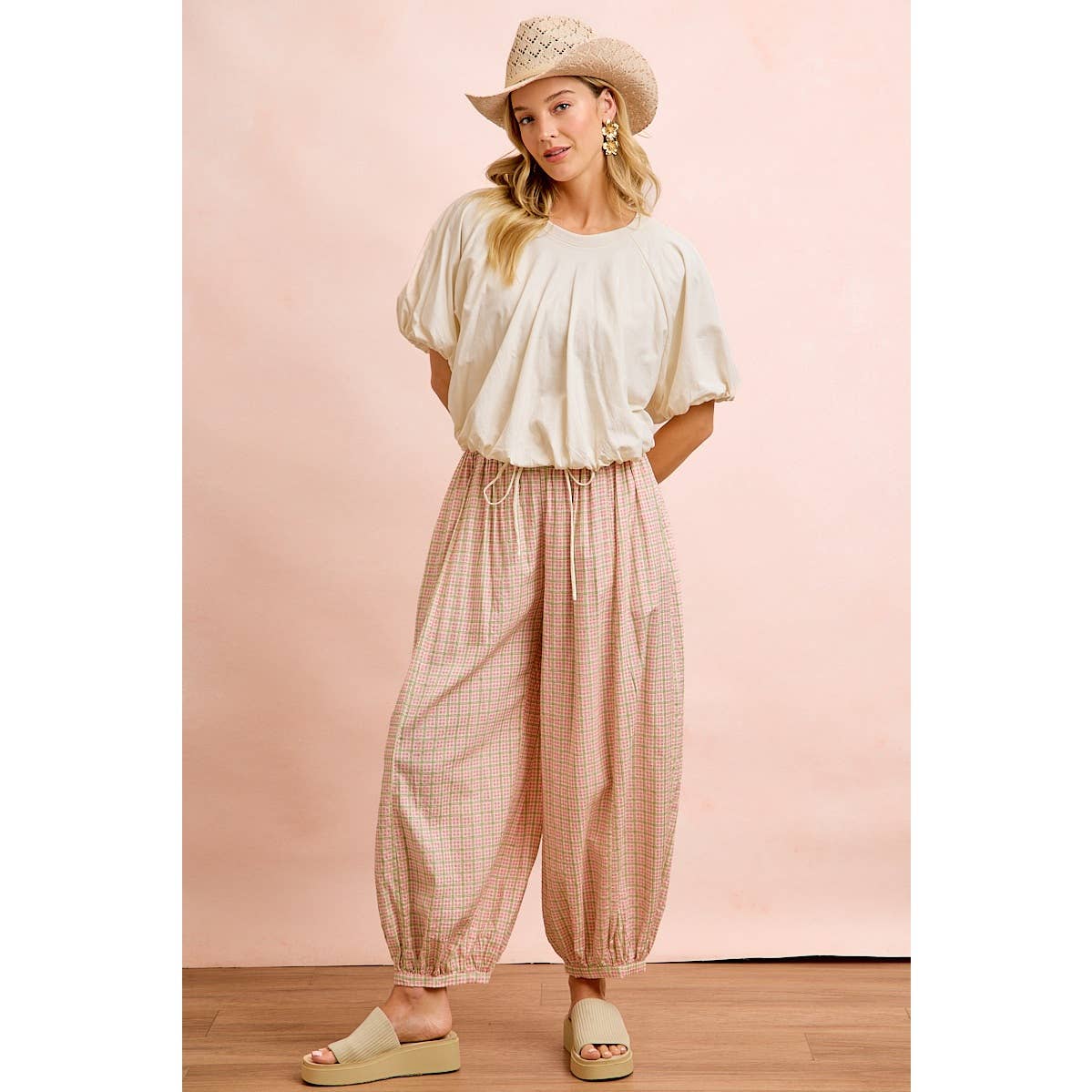 JERSEY BUBBLE SLEEVE TOP