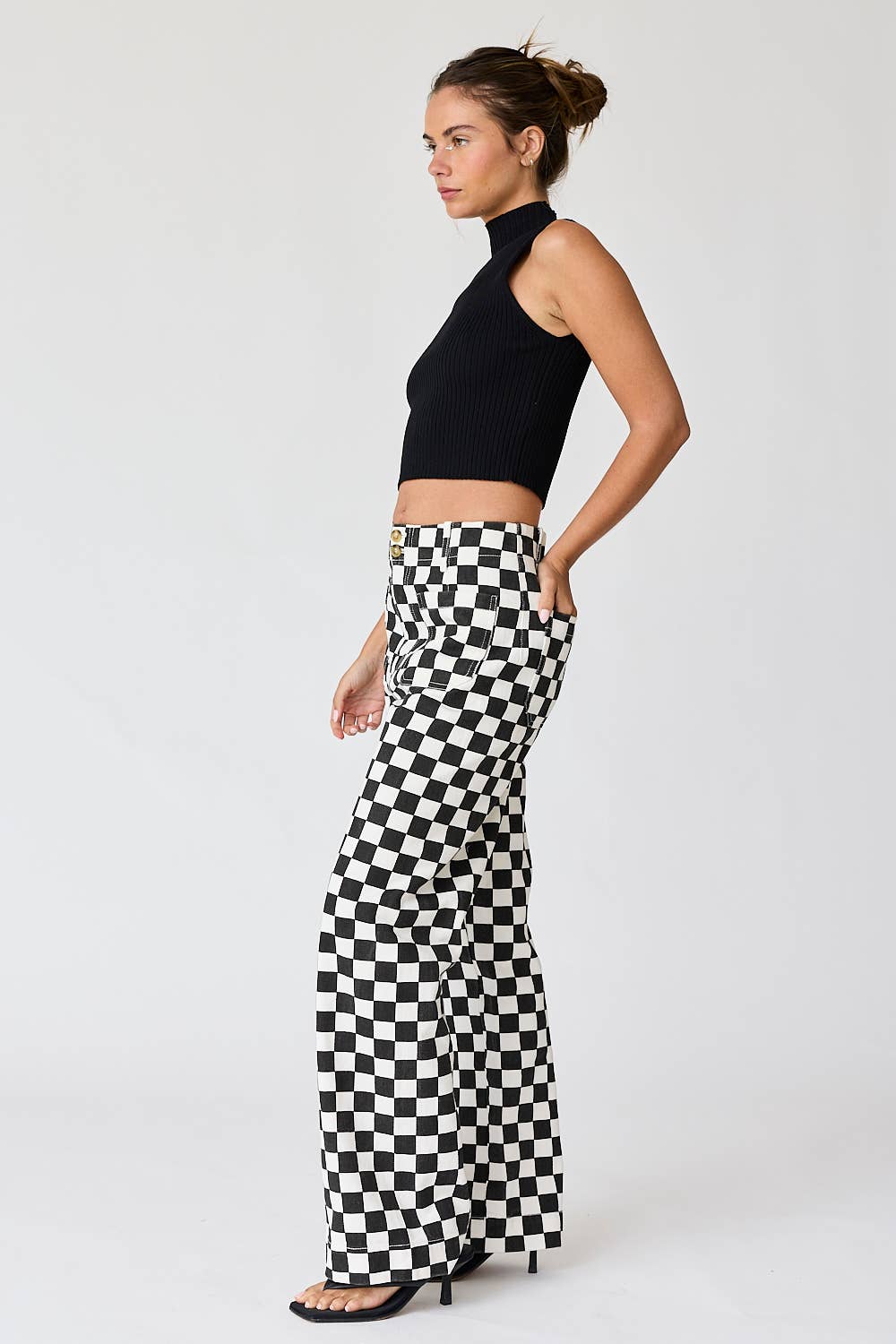 Demi Checkered Bottoms w Elastic Band