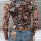 LDC  Floral Long Sleeve High Neck Sheath Mesh Blouse