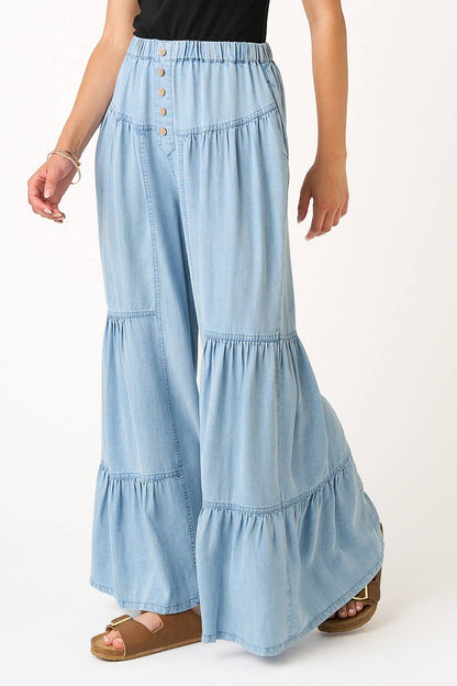 Boho Tiered Denim Pants