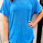 Ribbed Acid Wash Boatneck Top