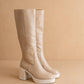 The Juniper Beige | Platform Knee-High Boots