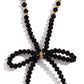 GLASS CRYSTAL BEADED BOW NECKLACE