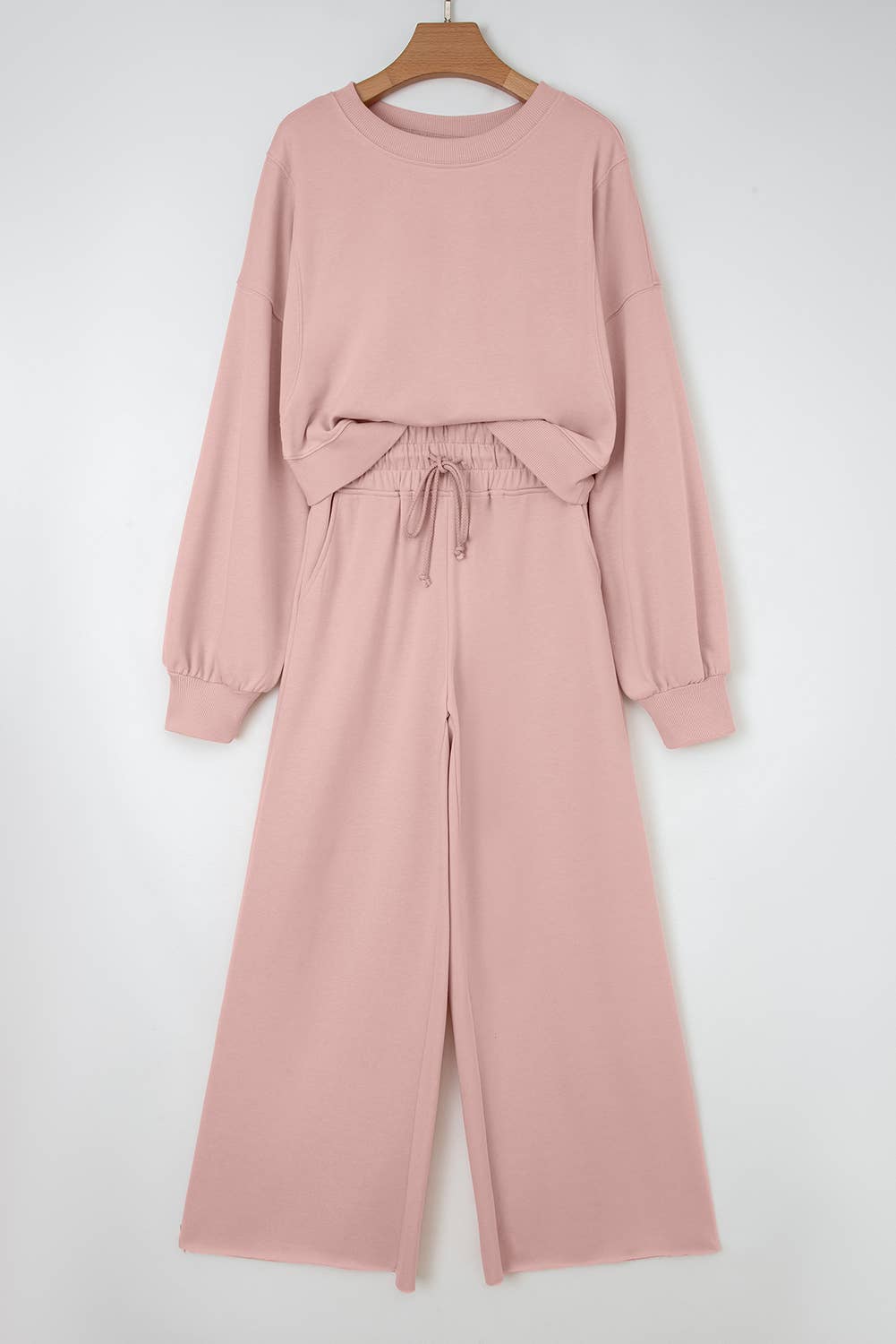 LAS Drop Shoulder Pullover and Wide Leg Pants Set (S-XL)