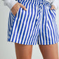 Striped Drawstring Pocket Boxer Shorts