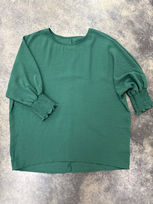 Relaxed Smocked Sleeve Top