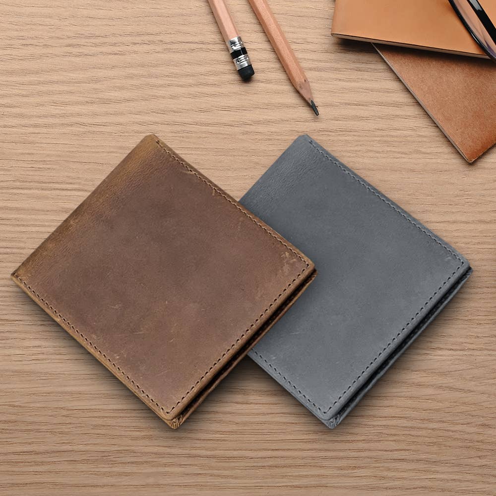Genuine Leather Bifold Wallet for man Vintage wallet