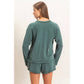 Mineral Wash Long Sleeve Raw Edge Top