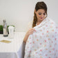 Watercolor Peachy Pink Floral Muslin Swaddle Blanket