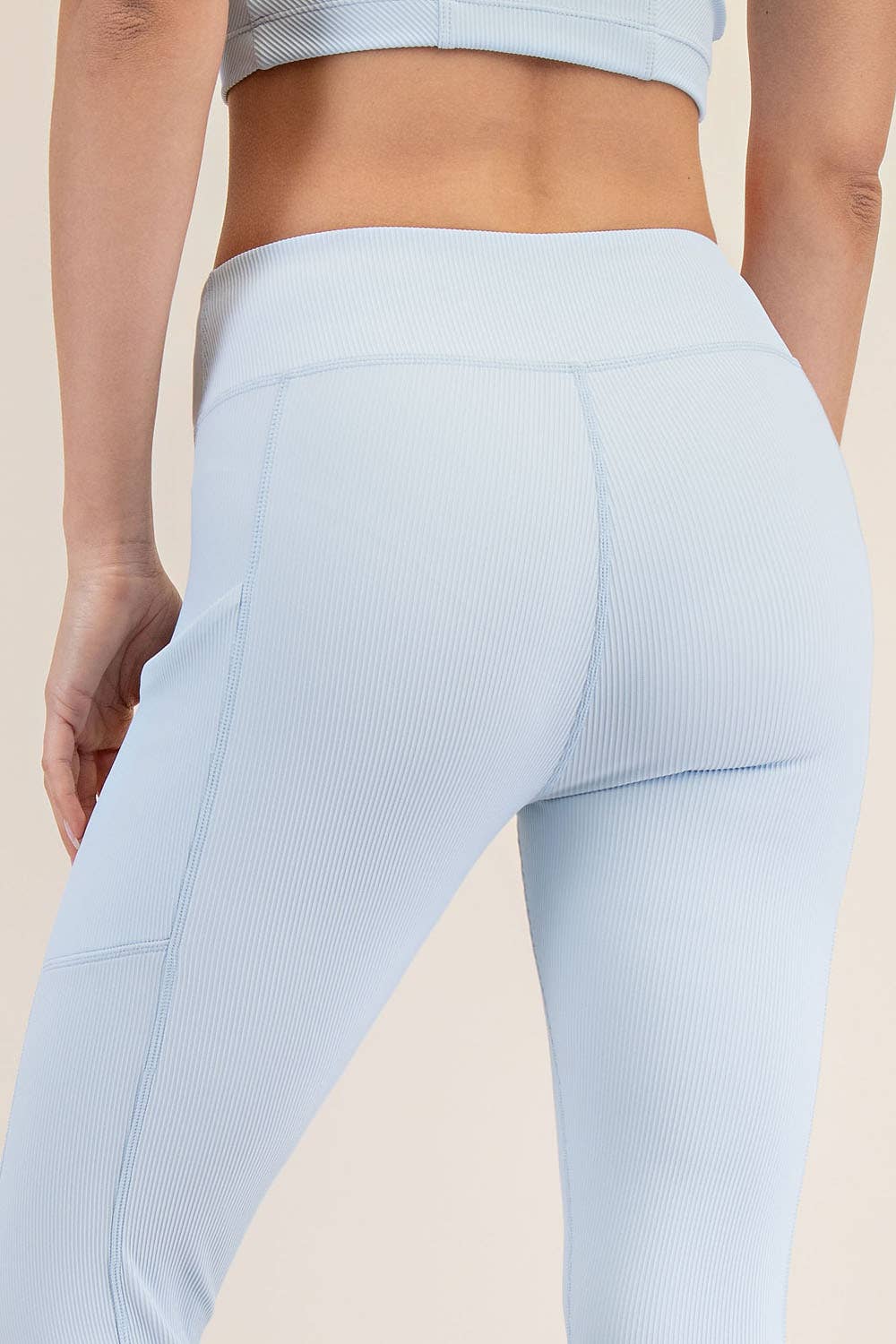 Rib Yoga Leggings with Side Pocket