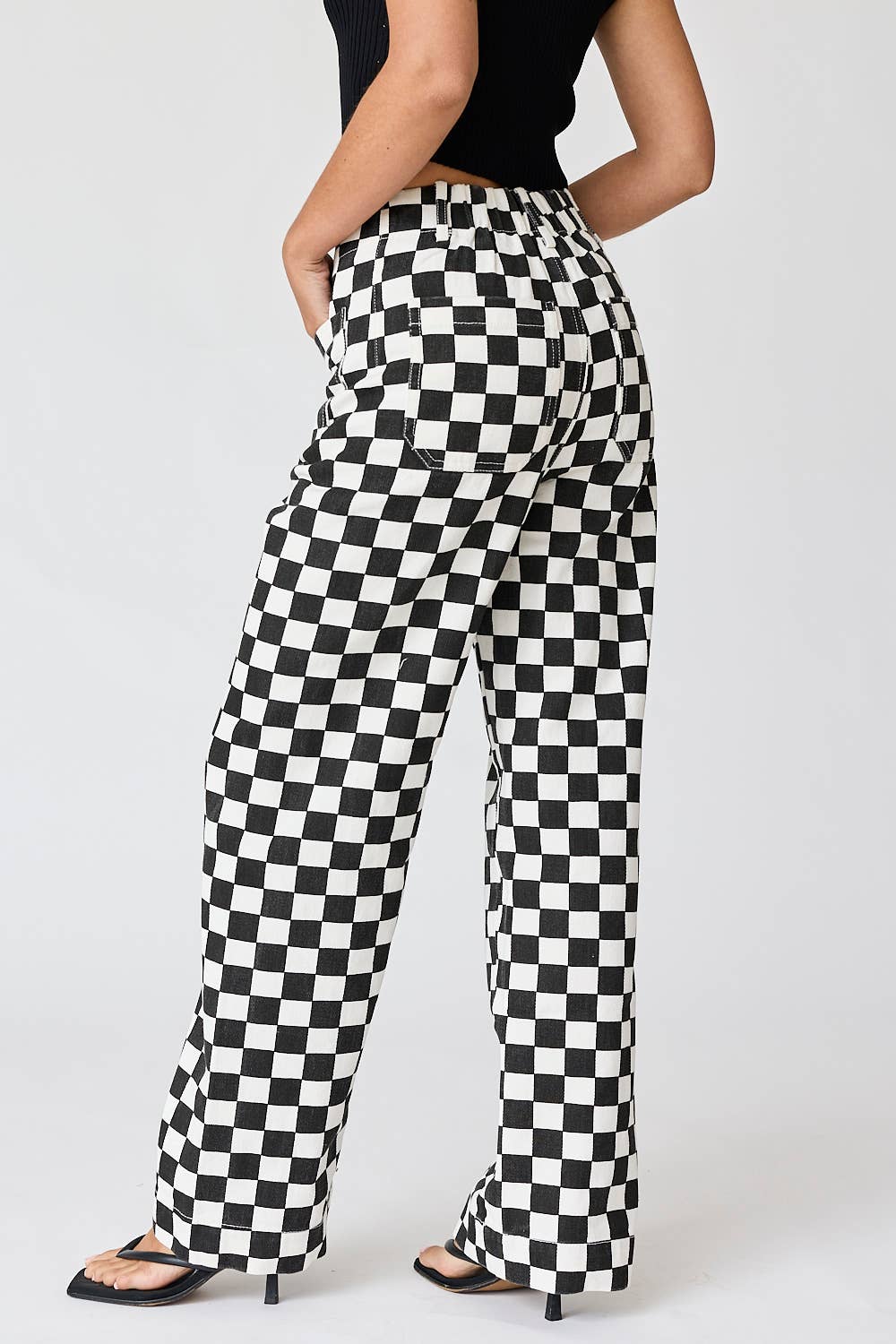 Demi Checkered Bottoms w Elastic Band