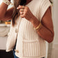 Solid Chunky Textured Sweater Vest