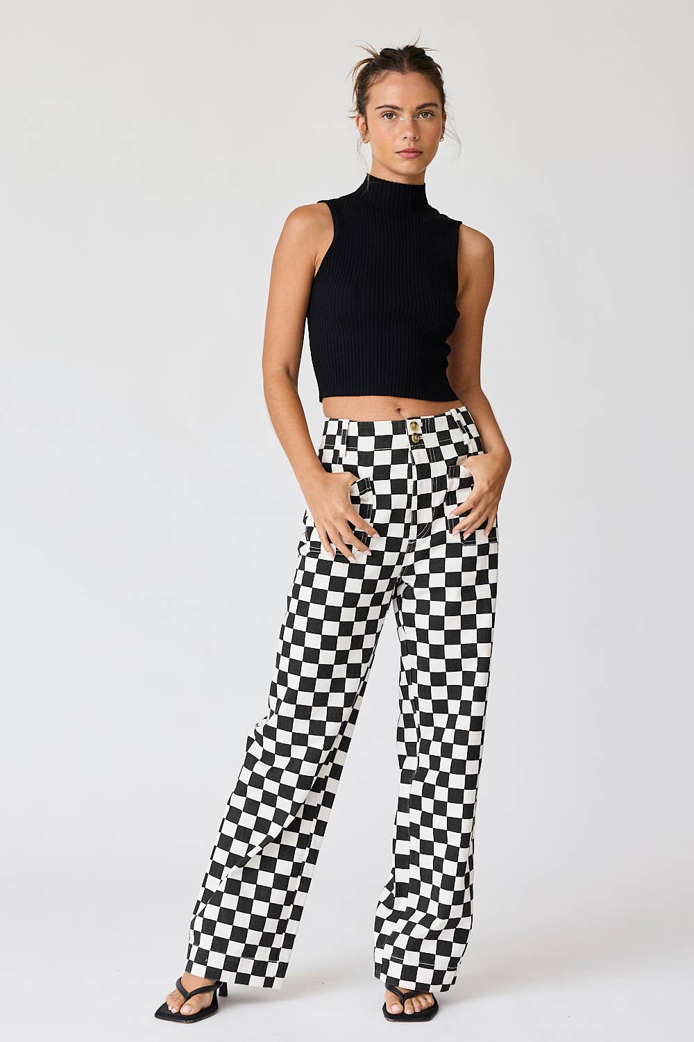 Demi Checkered Bottoms w Elastic Band