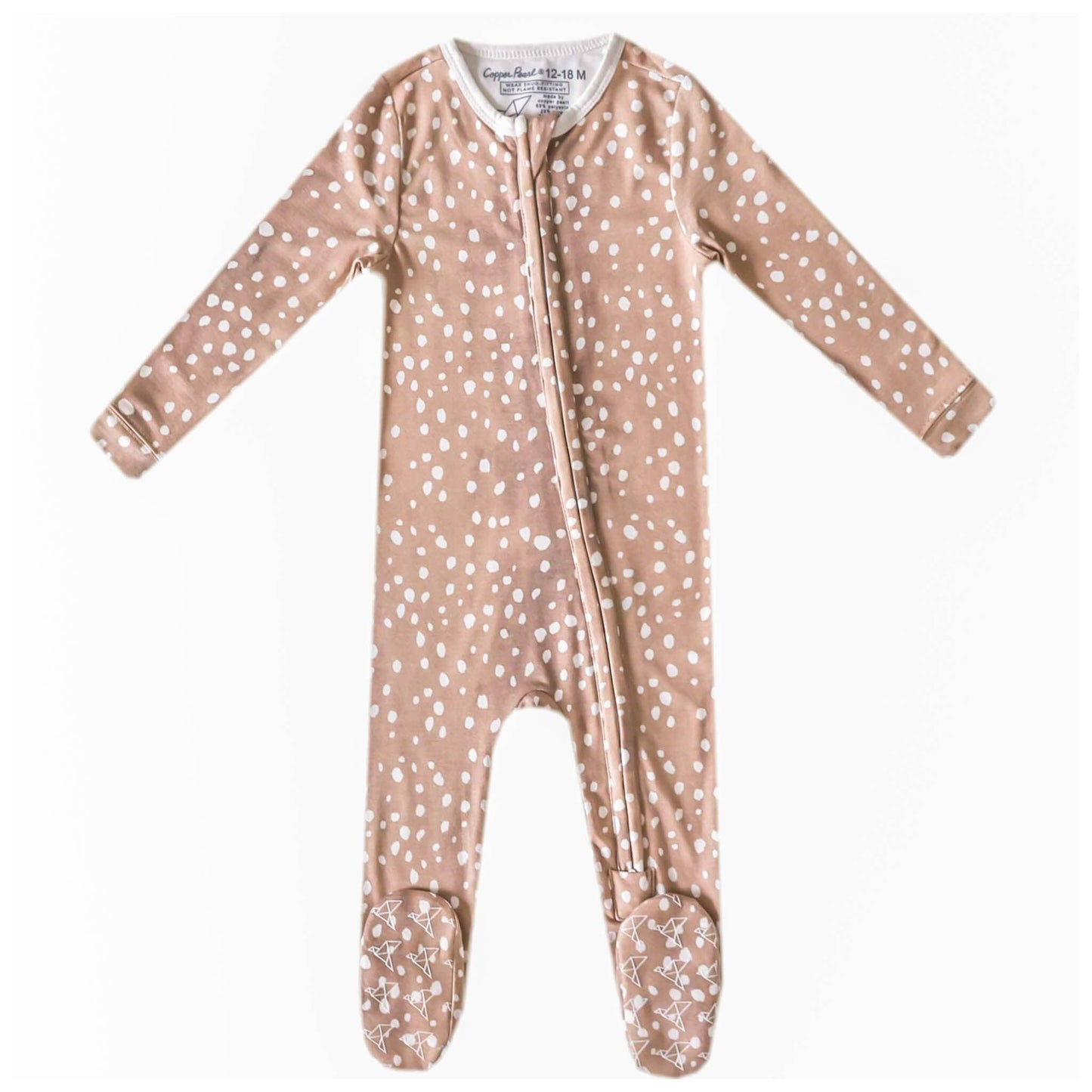 Zip-Up Footie Pajama - Fawn
