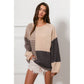 MIXED PATTERN BLOCK SWEATER