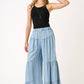 Boho Tiered Denim Pants