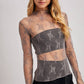 FLORAL EMBROIDERY LACE MESH LAYERING TOP