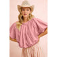 JERSEY BUBBLE SLEEVE TOP