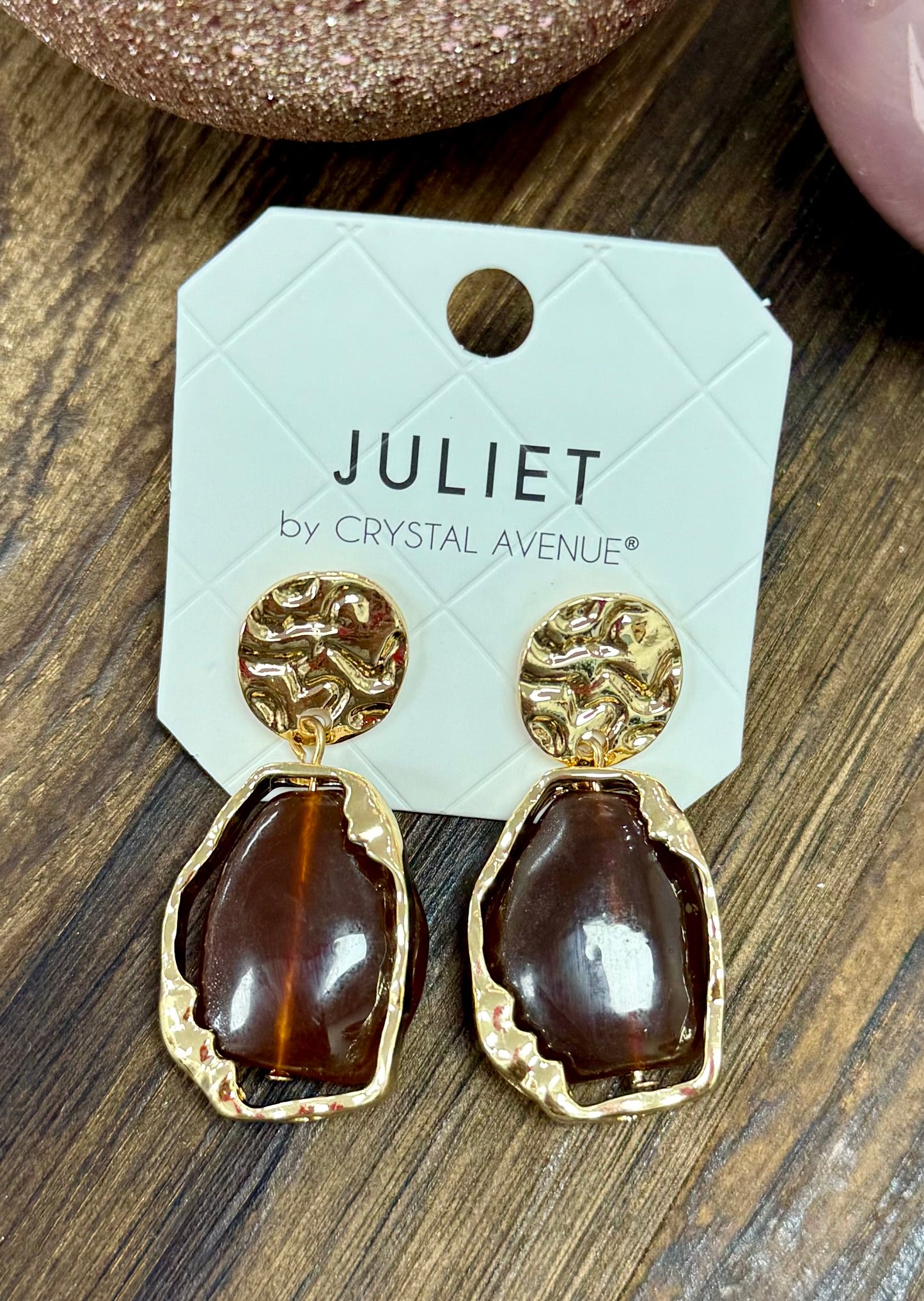 Brown & Gold Geometric Earrings