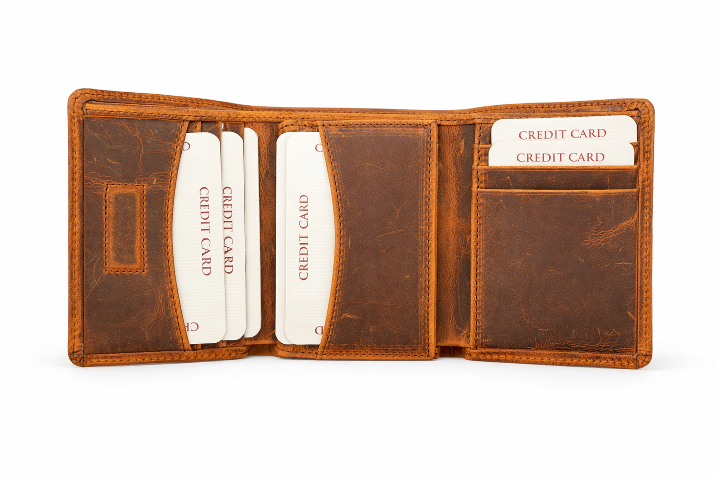 Leather Wallet for Men Handcrafted Distressed Trifold Wallet