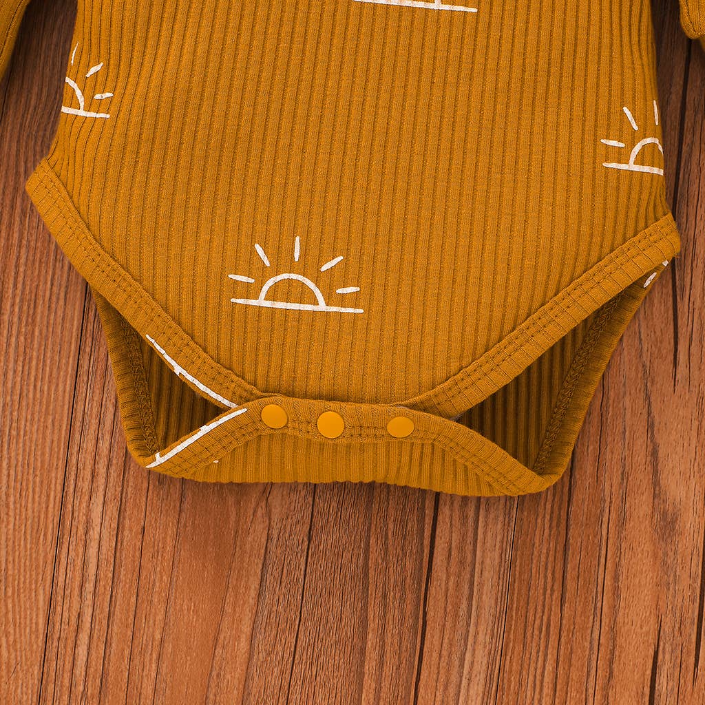 3-piece Baby Boy Sun Romper Pants Cap Set
