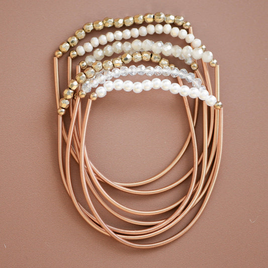 Boho Layered Spring Coil Guitar String Bracelet Set - 6961