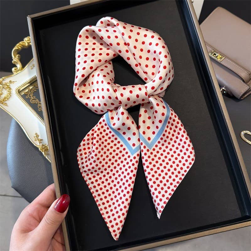 LARGE POLKA DOT PRINT BANDANA SCARF