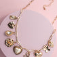 CHARM NECKLACE-BOW HEART RHINESTONE FLOWER