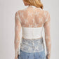 FLORAL EMBROIDERY LACE MESH LAYERING TOP
