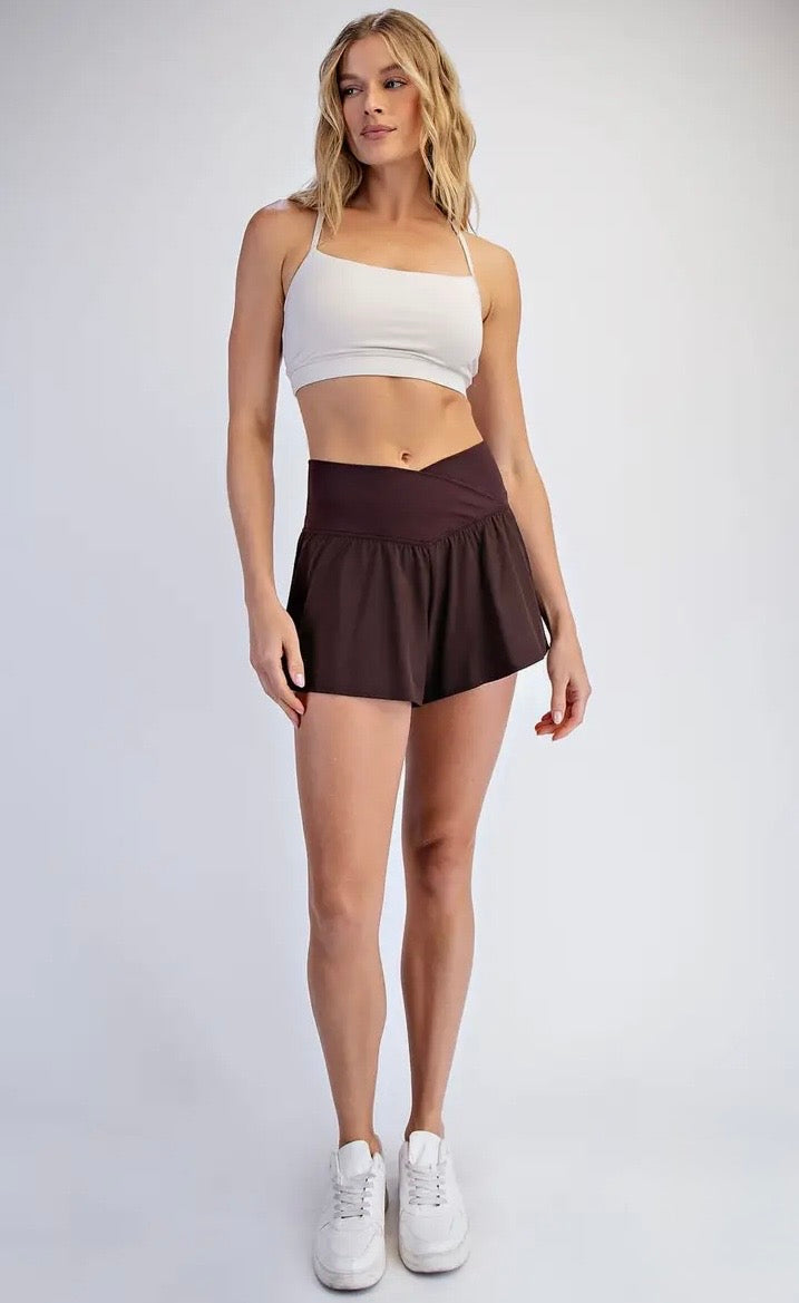 V Crossover Flare Athletic Shorts