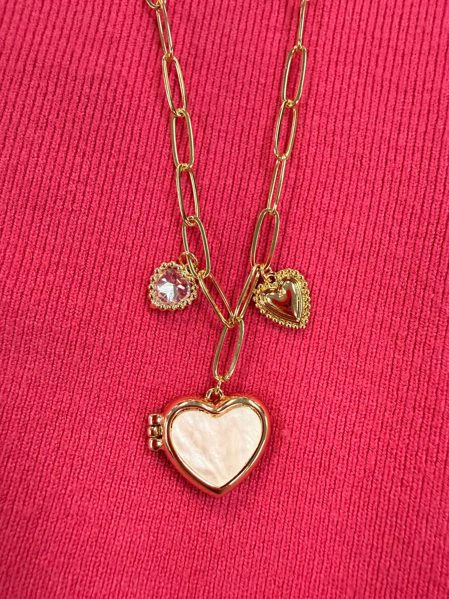 Charm Necklace With Heart Locket